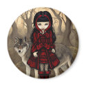 "Red Riding Hood in Autumn" Magnet by strangeling "Red Riding Hood in Autumn" Magnet
