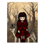 "Red Riding Hood in Autumn" Postcard postcards