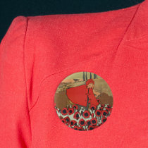 Red Riding Hood Picking Poppies Button buttons