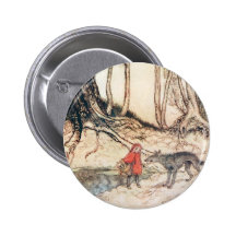 Red Riding Hood Pinback Buttons