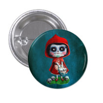 Red Riding Hood Sugar Skull buttons