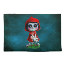 Red Riding Hood Sugar Skull Travel Accessories Bag
