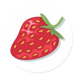 Red ripe strawberry stickers