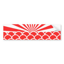 Red Rising Sun Japanese inspired pattern Bumper Stickers