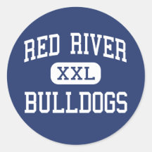 Red River - Bulldogs - Junior - Coushatta Round Stickers