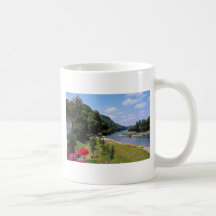 Red River Dordogne with cafe, France flowers Coffee Mug