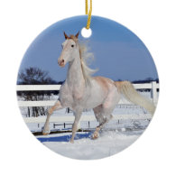 Red Roan in Snow Ornament
