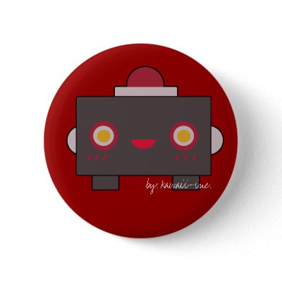 Red Robot Buttons by kawaii