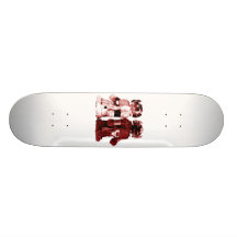 red robots skateboard
