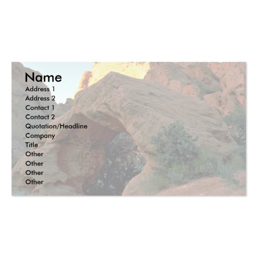 Red rock arch just north of Hurricane, Utah Business Card Templates