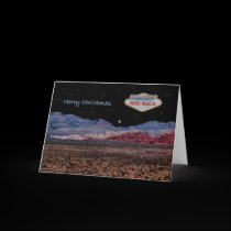 Red Rock Nighttime Merry Christmas Card