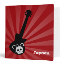 Red Rock Star Guitar Personalized binders