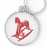 Red Rocking Horse Premium Keychain
