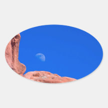 Red Rocks and Moon 02 Stickers