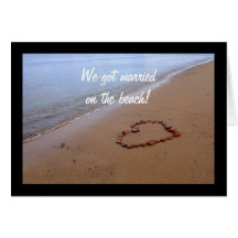 Red Rocks Heart on the Sandy Beach Greeting Cards