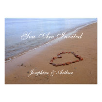 Red Rocks Heart on the Sandy Beach invitations