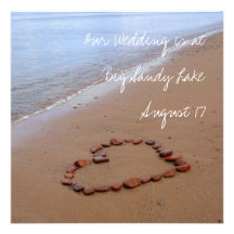 Red Rocks Heart on the Sandy Beach Custom Announcements