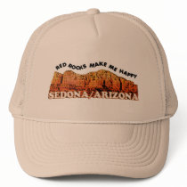 Red rocks make me happy hats