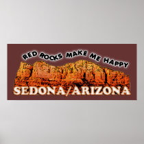 Red rocks make me happy posters