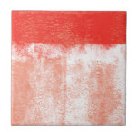 Red rolled paint ceramic tile