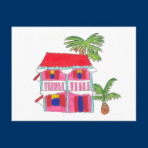Red Roof House Postcard postcards