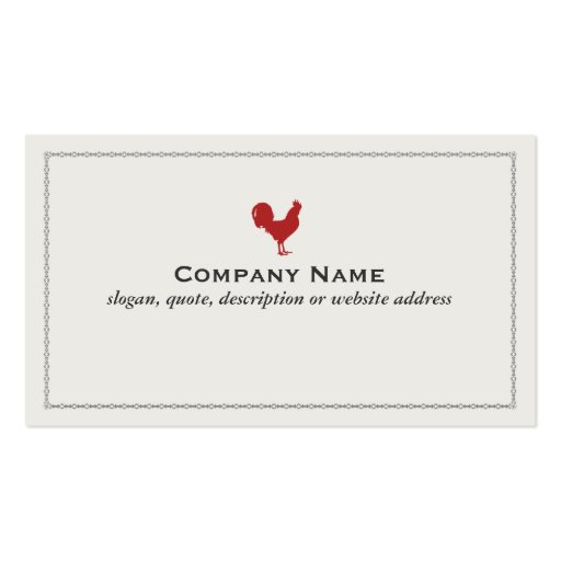 Red Rooster Business Card (front side)