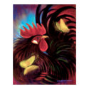 Red Rooster Cock Chicken Painting - Poster posters