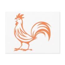 Red Rooster Crowing Post Card