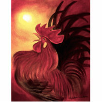 Red Rooster Frog Hibiscus Photo Sculpture - Multi photo sculptures