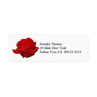 Red Rose Address Label label