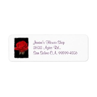 Red Rose Address Label 2 label