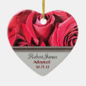 Red Rose Adoption Announcement Christmas Ornaments