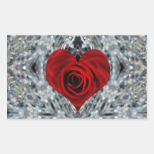 Red Rose and crystals Stickers
