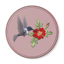 red rose and hummingbird magnets