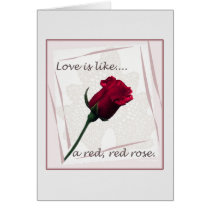 Red Rose and Lace Composition cards