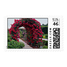 Red Rose Arches Yellow flowers Postage