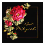 Red Rose Bat Mitzvah Invitation
