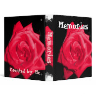Red rose bloom against a black jagged backdrop binder