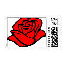 Red Rose Bloom Stamp