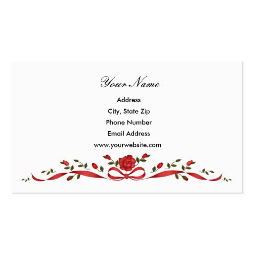 Red Rose Border Business Cards (front side)