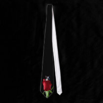 Red rose Boston Terrier tie
