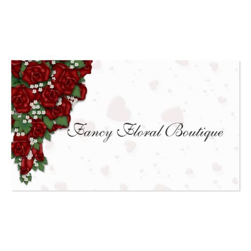 Red Rose Bouquet Business Card Template (front side)