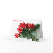 Red Rose Bouquet Love Card - Customizable