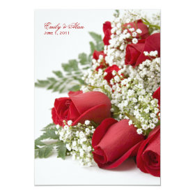 Red Rose Bouquet Wedding Invitations 5
