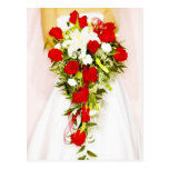 Red Rose Bridal Bouquet Post Cards