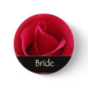 Red rose bride button