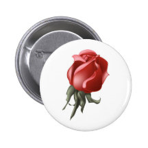 Red Rose Bud Button