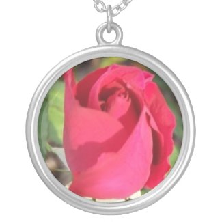 Red Rose Bud necklace