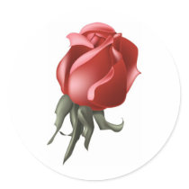  Red Rose Bud stickers