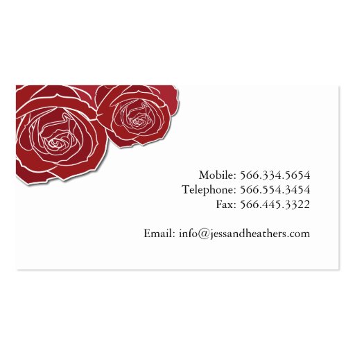 Red Rose Business Card (back side)